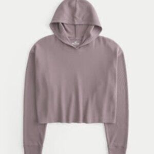 Hollister Must Have Collection Cropped Waffle Hoodie - S